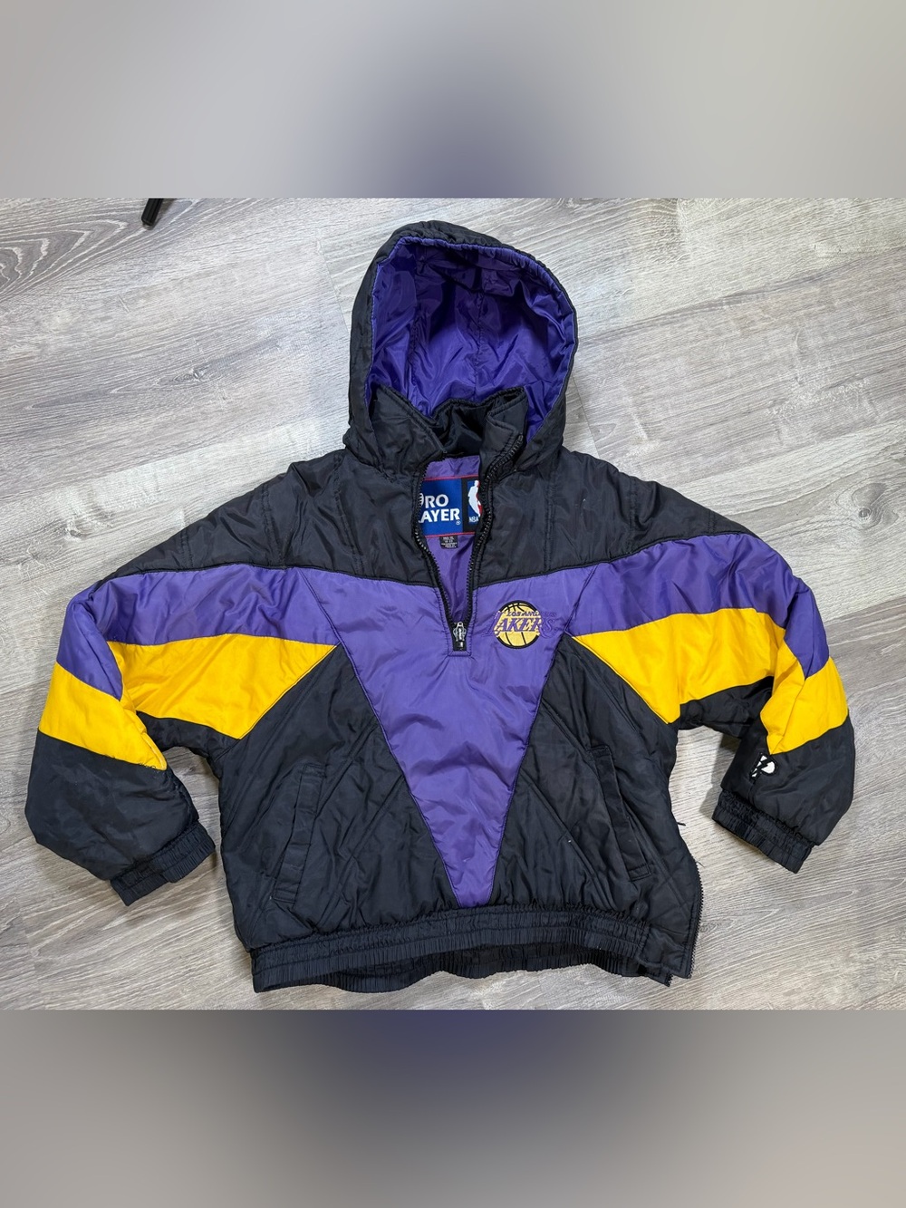 NBA Los Angeles Lakers Black Purple Gold Pullover Hooded Jacket Youth XL